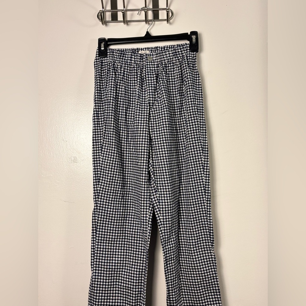 Brandy Melville Navy and White Gingham Pants